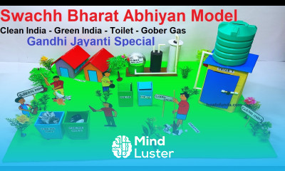 Swachh Bharat Abhiyan Model Clean India Green India Toilet Gober Gas Science howtofunda