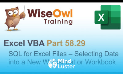 Excel VBA Introduction Part 58 29 SQL for Excel Files Select Data into a New Sheet or Workbook