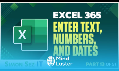Excel 365 for Beginners Enter and Format Text Numbers and Dates 13 of 51