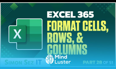 Excel 365 for Beginners Formatting Cells Rows and Columns Manually 28 of 51