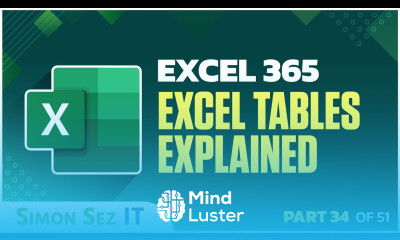 Excel 365 for Beginners Quick Guide on Excel Tables 34 of 51