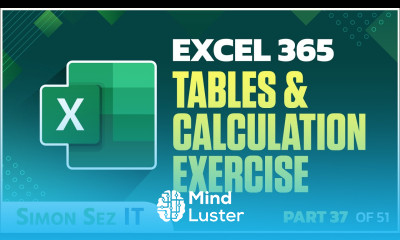 Excel 365 for Beginners Exercise for Excel Tables and Average Calculations 37 of 51