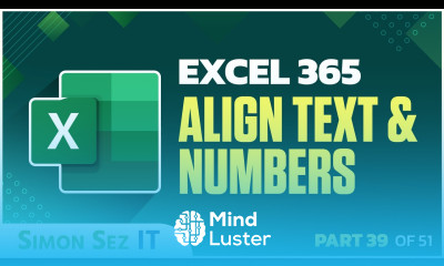 Excel 365 for Beginners How to Perfectly Align Text and Numbers in Excel 39 of 51