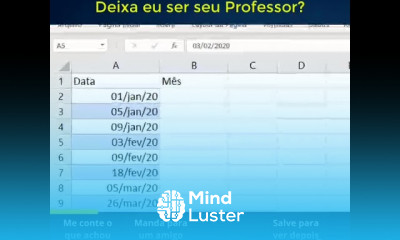 shorts de Excel Extrair o mês de uma data