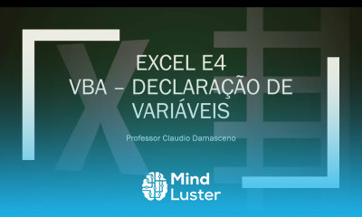 Macros e VBA Aula 22 Declaração de Variáveis