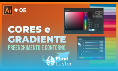 Como usar preenchimento de contorno e gradiente no Illustrator fácil Curso Grátis