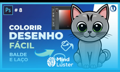 Como pintar um desenho no Photoshop de modo fácil Balde de tinta e laço