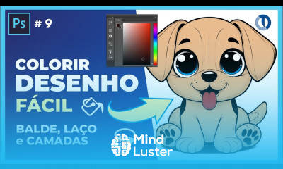 Como pintar um desenho no Photoshop de modo fácil Balde de tinta e laço em camadas