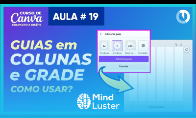 Como usar Guias de colunas e Grade no Canva Curso Grátis de Canva