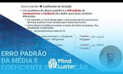 Curso de Estatística Erro Padrão da Média e Coeficiente de Variação