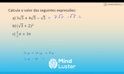 Expressões com Números Irracionais