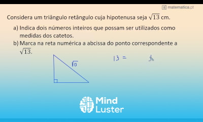 Marcar na Reta Raízes Quadradas