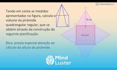 Calcular Volume de uma Priâmide Quadrangular Regular