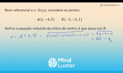 Determinar a Equação Reduzida da Esfera