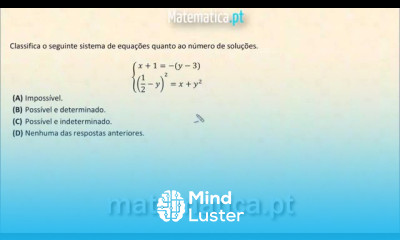 Classificar um Sistema de Equações Quanto ao Número de Soluções