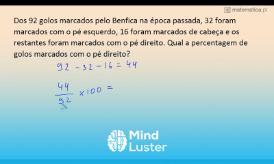 Resolução de um Problema com Percentagem