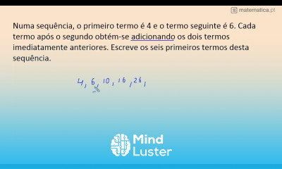 Encontrar os Primeiros Termos de uma Sequência