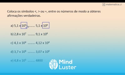 Comparar Números em Notação Científica