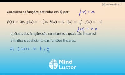 Identificar Funções Constantes e Lineares