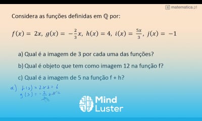 Calcular o Valor dos Objetos e das Imagens Numa Função