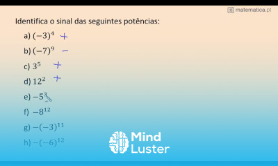 Identificar o Sinal das Potências