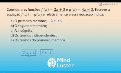 Equação como Igualdade Entre Funções