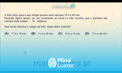 Ângulo em Radianos Exercício com Relógios