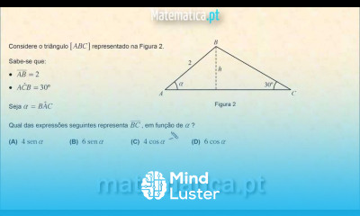 Comprimento de um Lado do Triângulo em Função do Ângulo Interno