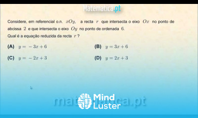 Eqação Reduzida da Reta que Interseta Ambos os Eixos