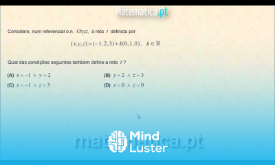 Passar da Equação Vetorial da Reta para a Equação Cartesiana