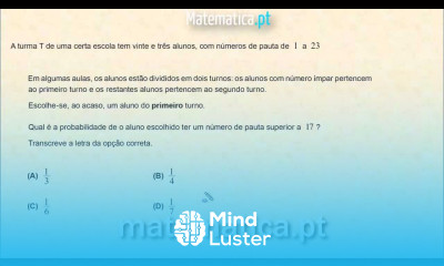 Probabilidade de Escolher um Aluno numa Turma
