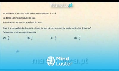 Cálculo da Probabilidade Bolas Numeradas num Saco