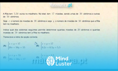 Transcrever Um Problema Para Um Sistema de Equações