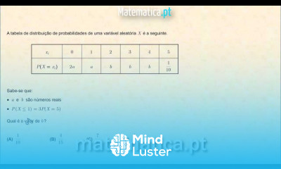 Probabilidades Tabela de Distribuição de Probabilidades Exercício Resolvido