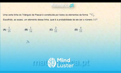 Probabilidades Triângulo de Pascal Exercício Resolvido