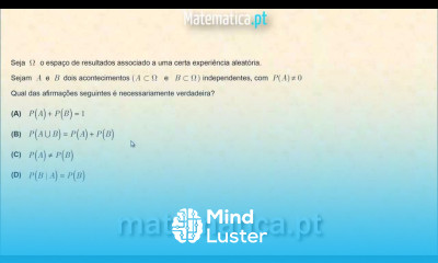 Probabilidades Acontecimentos Independentes Afirmação Verdadeira