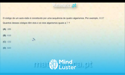Probabilidades Análise Combinatória Códigos Diferentes