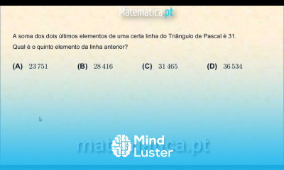 Triângulo de Pascal Soma dos Elementos de uma Linha