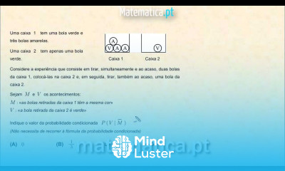 Probabilidades Resolução de um Exercício de Probabilidade Condicionada