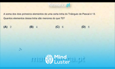Probabilidades Triângulo de Pascal Soma dos Elementos de uma Linha