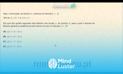 Teorema de Bolzano Existência de Zeros num Intervalo
