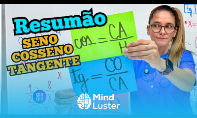 SENO COSSENO E TANGENTE RESUMÃO TRIGONOMETRIA NO TRIÂNGULO RETÂNGULO
