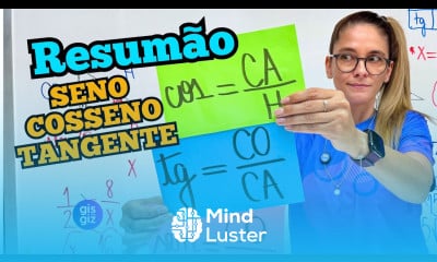 SENO COSSENO E TANGENTE RESUMÃO TRIGONOMETRIA NO TRIÂNGULO RETÂNGULO