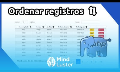 Ordenar tabla con PHP MySQL y AJAX