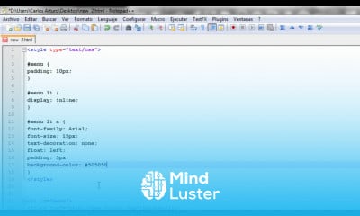 Menu Horizontal Sencillo XHTML y CSS