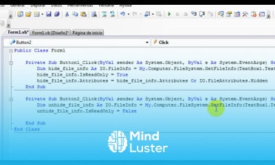 Como hacer una aplicacion que oculta carpetas y archivos en visual basic 2008 parte 2