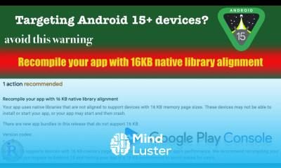 How to fix Recompile your app with 16KB native library alignment warning in Play Console