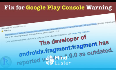 How to fix The developer of androidx fragment fragment has reported version 1 0 0 as outdated