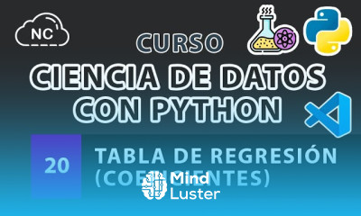 Curso de Ciencia de Datos con Python Tabla de regresión Coeficientes 20