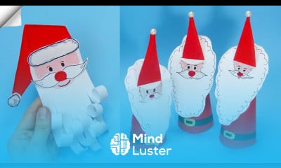 3 diy paper Santa claus Christmas paper crafts 2023
